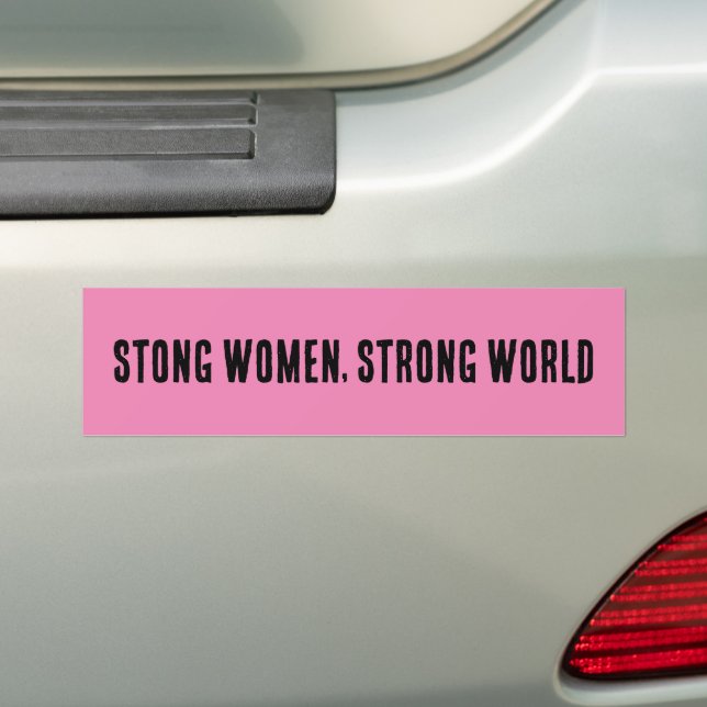 Autocollant De Voiture Femmes fortes féministe mondiale forte (En voiture)
