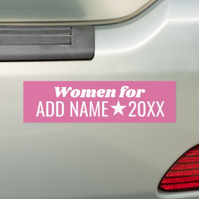 Autocollant De Voiture Femmes pour votre candidate - rose et blanc (En voiture)