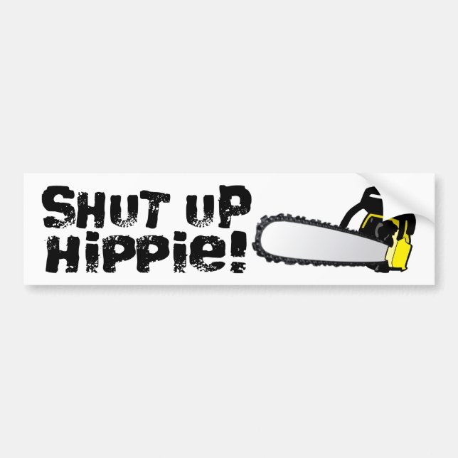Autocollant De Voiture Fermez la hippie ! (Devant)