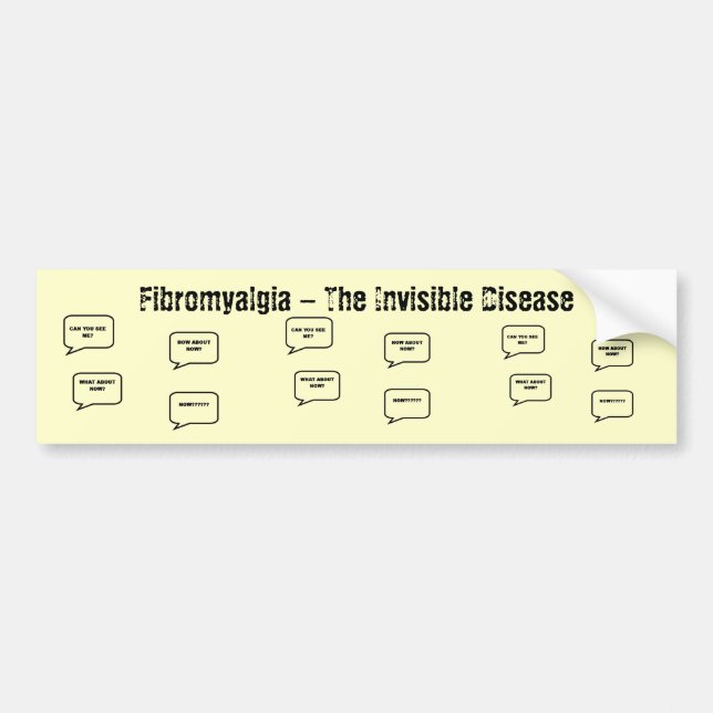 Autocollant De Voiture Fibromyalgie - la maladie invisible (Devant)