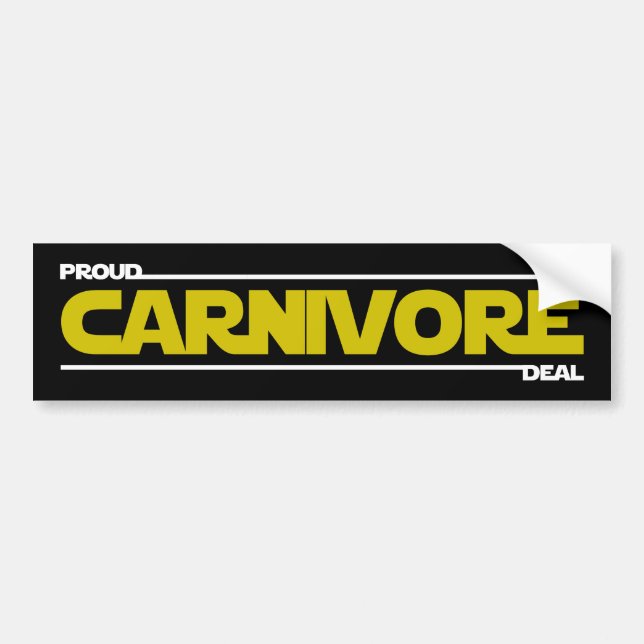 Autocollant De Voiture Fier Carnivore. Deal. (Devant)