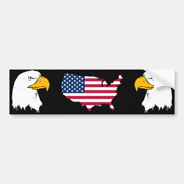 Autocollant De Voiture Fier d'être américain - drapeau des USA (Devant)