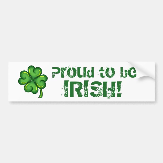 Autocollant De Voiture Fier d'être irlandais ! (Devant)