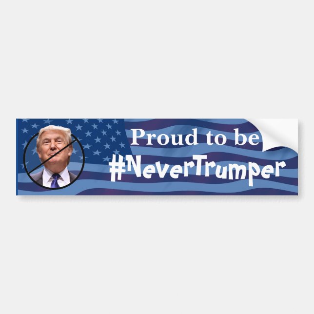 Autocollant De Voiture Fière d'être, jamais Trump (Devant)