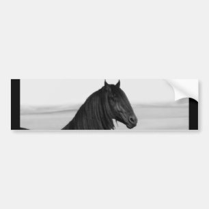 Autocollant De Voiture Fière Friesienne cheval d'étalon noir