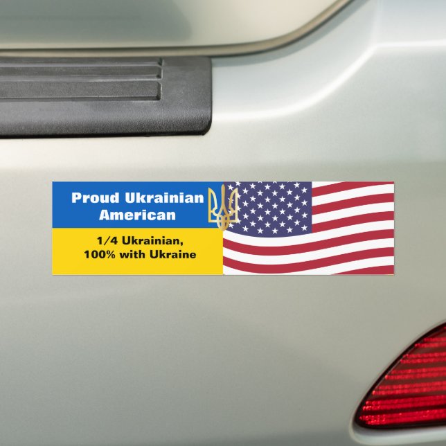 Autocollant De Voiture Fière position de l'Ukrainien-Américain avec l'Ukr (En voiture)
