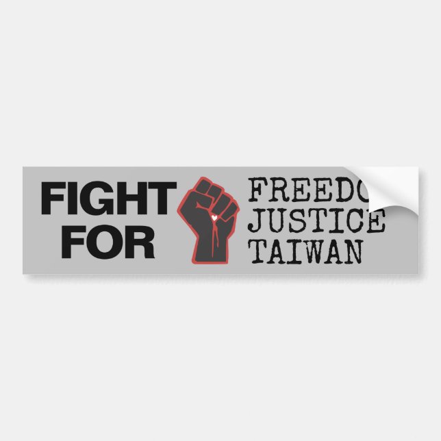 Autocollant De Voiture Fight For Freedom Justice Taiwan (Devant)