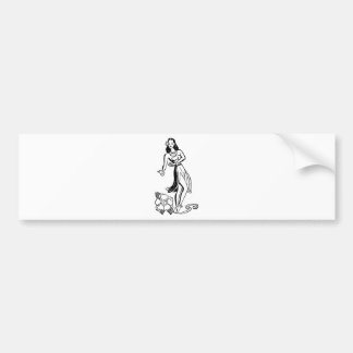 Autocollant De Voiture Fille de danse polynésienne hawaïenne