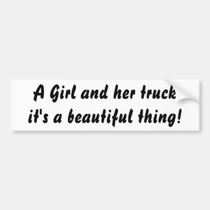 Autocollant De Voiture Fille et son camion, beaux !