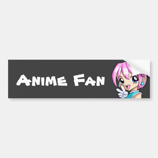 Autocollant De Voiture Fille mignonne d'Anime (Devant)