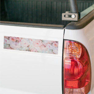 Autocollant De Voiture Fille tons roux boho rose pays fleuri