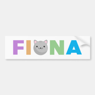 Autocollant De Voiture Fiona Grey or Ginger Cat Bumper Sticker