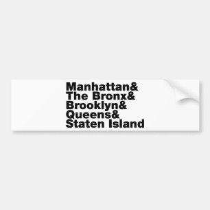 Autocollant De Voiture Five Boroughs ~ New York City