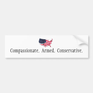 Autocollant De Voiture flag2 américain, compatissant. Armé. Conserv…