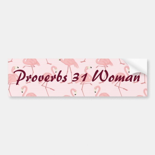 Autocollant De Voiture Flamant rose rose Proverbes 31 Femme (Devant)