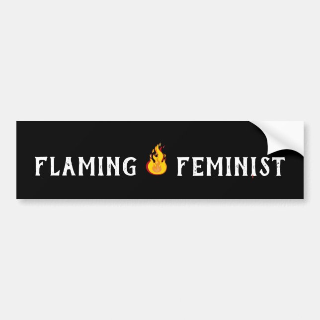 Autocollant De Voiture Flaming Feminist RBG Flames 20 Horizontal (Devant)