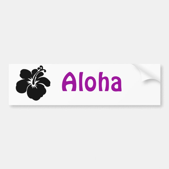 Autocollant De Voiture Fleur de noir aloha (Devant)