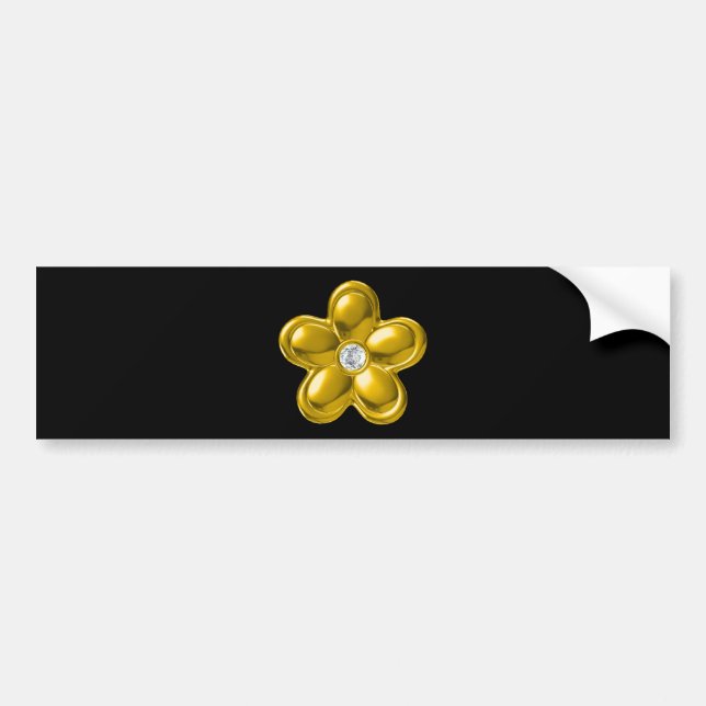 AUTOCOLLANT DE VOITURE FLEUR D'OR AVEC DIAMONDE (Devant)