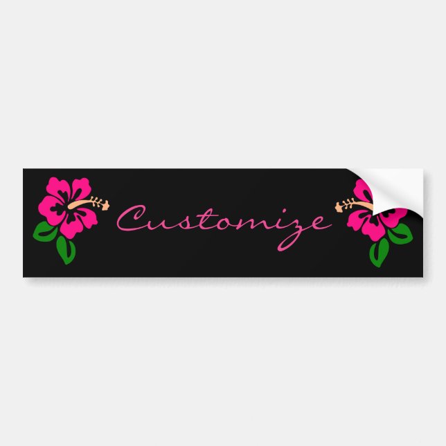 Autocollant De Voiture Fleur rose tropicale Thunder_Cove de ketmie (Devant)