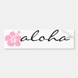 Autocollant De Voiture fleur rose V de ketmie aloha