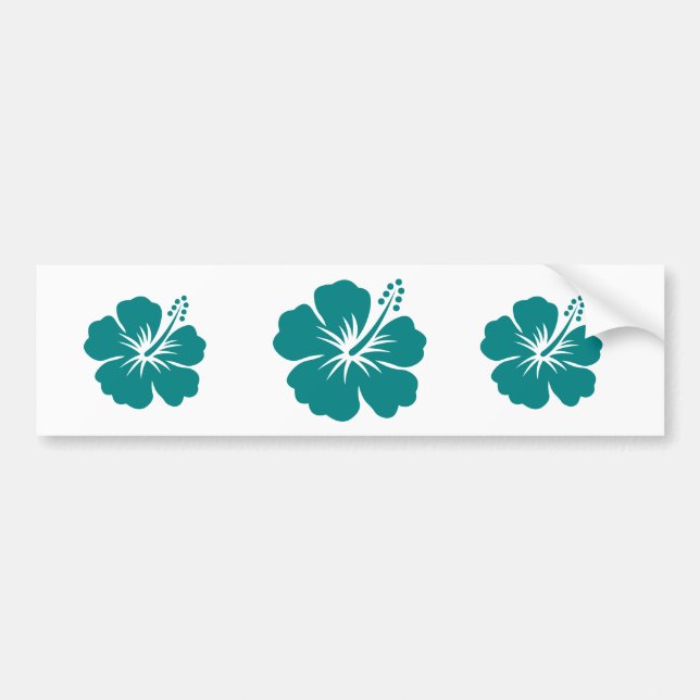 Autocollant De Voiture Fleur turquoise de ketmie (Devant)