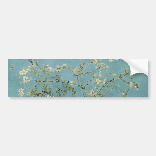 Autocollant De Voiture Fleurs d'amandes par Vincent Van Gogh Art (Devant)