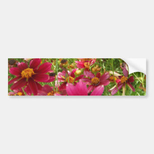 Autocollant De Voiture Fleurs de marguerite rose et jaune brillantes