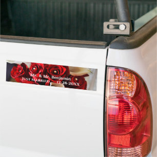 Autocollant De Voiture Fleurs de rose blanche rouge Mariage Floral Person
