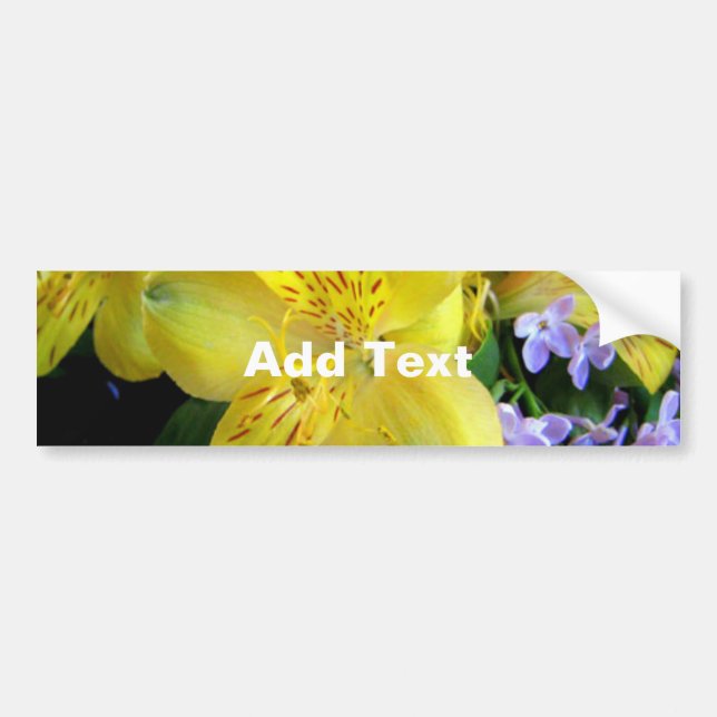 Autocollant De Voiture Fleurs Violet jaune Alstroemeria Lilacs Floral (Devant)