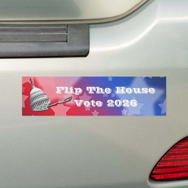 Autocollant De Voiture Flip The House Vote Blue 2026 (En voiture)