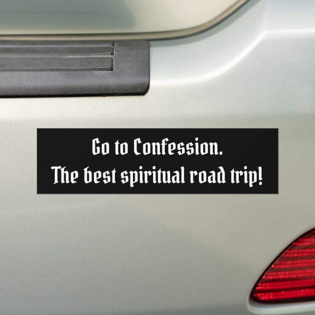 Autocollant De Voiture Foi catholique : 'Nouveau départ avec confession (En voiture)