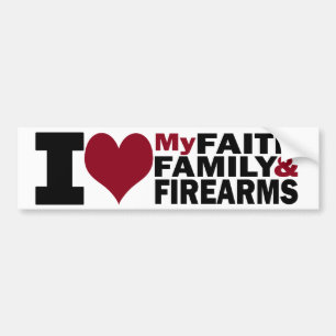 Autocollant De Voiture Foi, famille et adhésif pour pare-chocs d'armes à