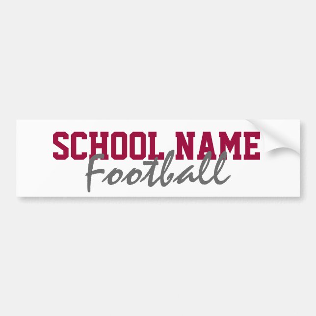 Autocollant De Voiture Football - Créez votre propre esprit scolaire (Devant)
