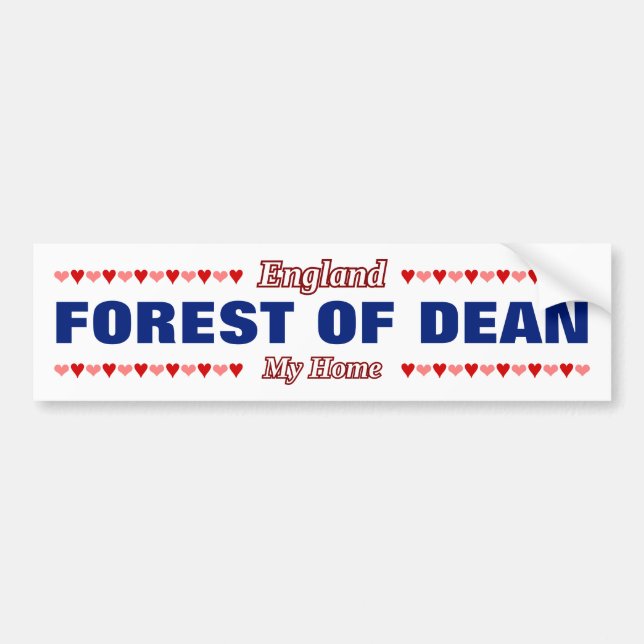 Autocollant De Voiture FORÊT DE DEAN - Ma maison - Angleterre; Coeurs (Devant)