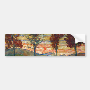 Autocollant De Voiture Four Trees (Landscape Art) (par Egon Schiele)