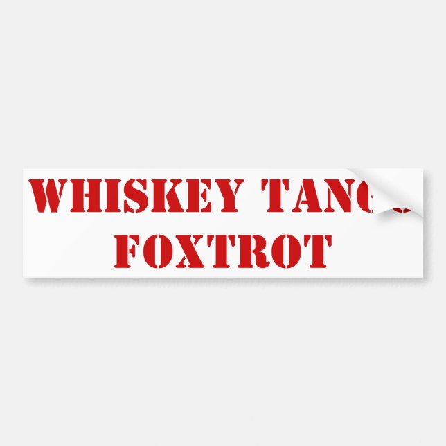 Autocollant De Voiture Fox-trot de tango de whiskey (Devant)