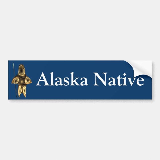 Autocollant De Voiture Fractal Inuit Hunter - Autochtone de l'Alaska (Devant)