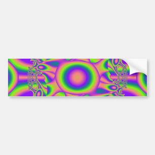 Autocollant De Voiture Fractal Warp Purple Green Psychedelic