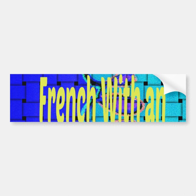 Autocollant De Voiture Français Bleu Africain Tissé Abstrait violet forme (Devant)