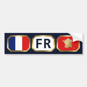 Autocollant De Voiture France Flag Map Code Bumper Sticker