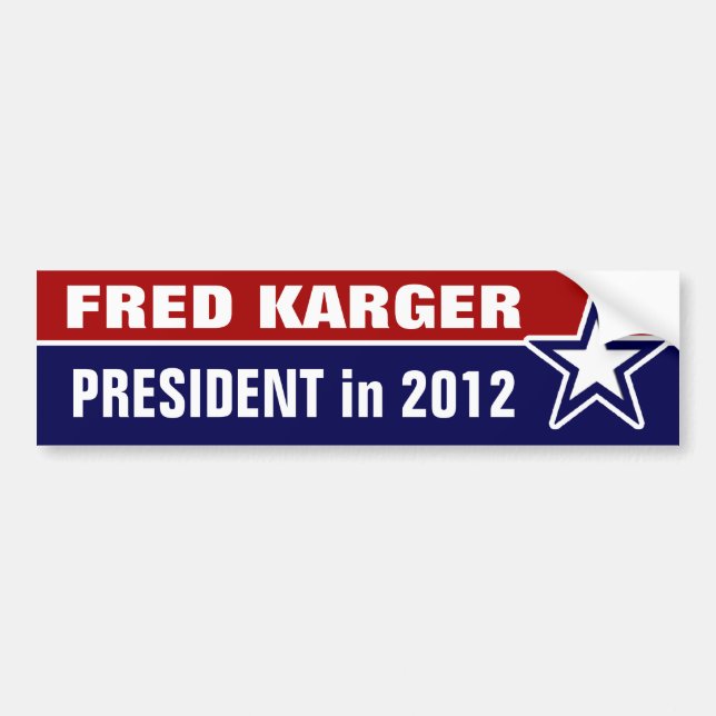 Autocollant De Voiture Fred Karger en 2012 (Devant)