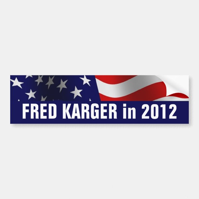 Autocollant De Voiture Fred Karger en 2012 (Devant)