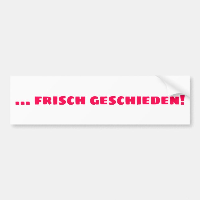 Autocollant De Voiture Frisch Geschieden (Devant)