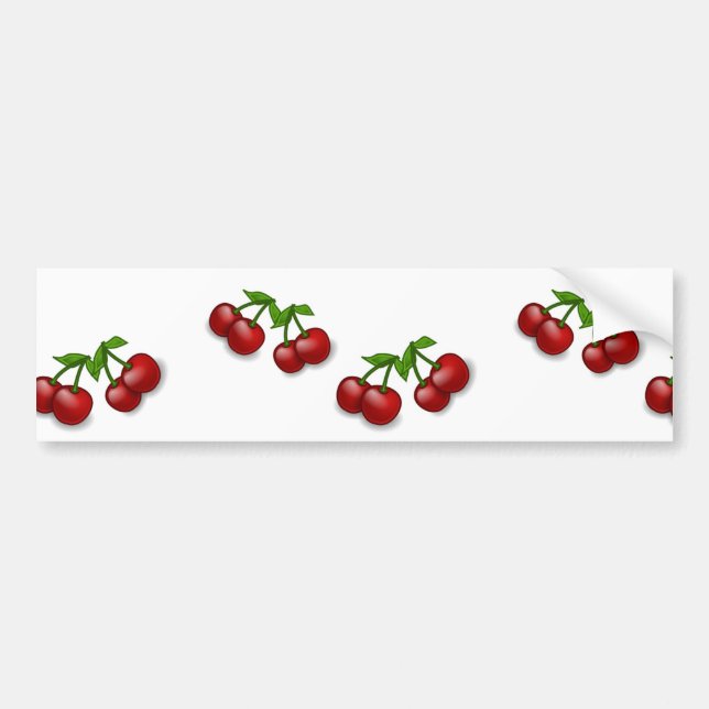 Autocollant De Voiture Fruits de cerise sur le blanc (Devant)