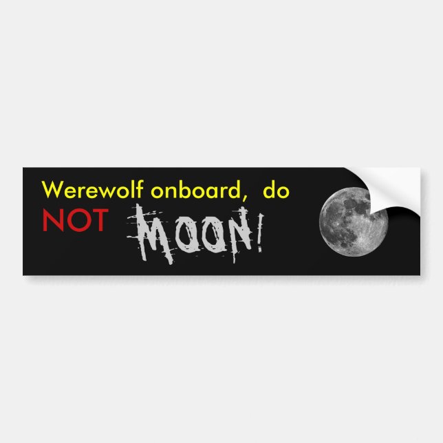 Autocollant De Voiture full_moon_02_2000, loup-garou à bord, font, LUNE… (Devant)
