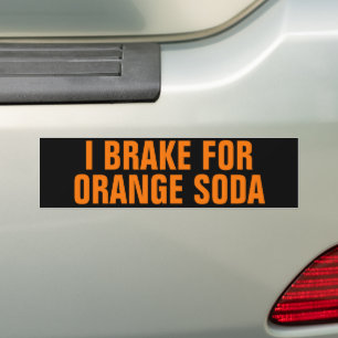 Autocollant De Voiture Funny Je freine pour Orange Soda