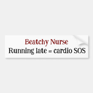 Autocollant De Voiture Funny Nurse Courir tard Cardio SOS Sarcasme Funny
