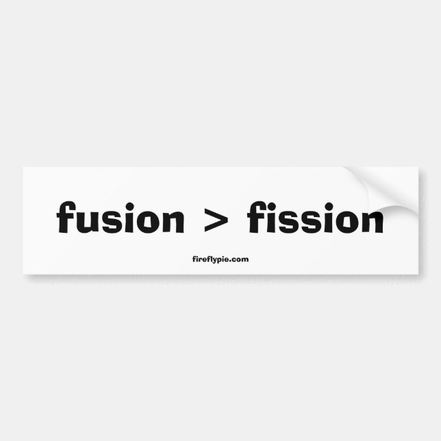 Autocollant De Voiture fusion > fission (Devant)