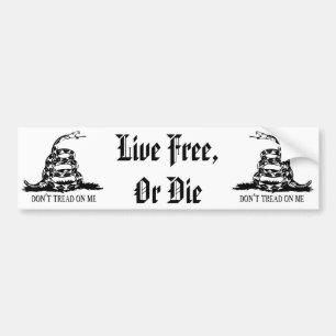 Autocollant De Voiture Gadsden - ne marchez pas sur moi, libre vivant ou
