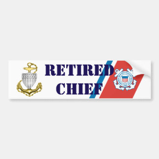 Autocollant De Voiture Garde côtière en chef retraité